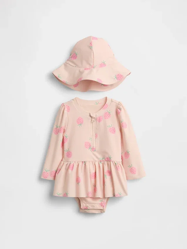 Baby Strawberry Rash Guard-badesett