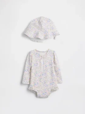 Baby-svømmesett med blomstermønster