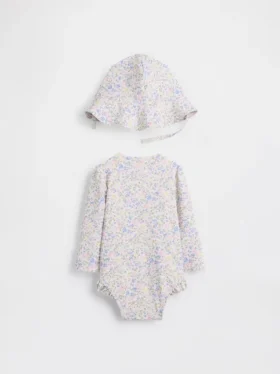 Baby-svømmesett med blomstermønster
