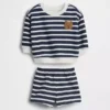 Baby Vintagesoft Bear Stripe-sweatsett