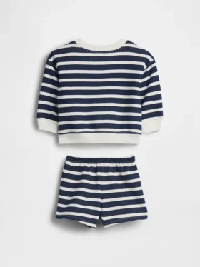 Baby Vintagesoft Bear Stripe-sweatsett