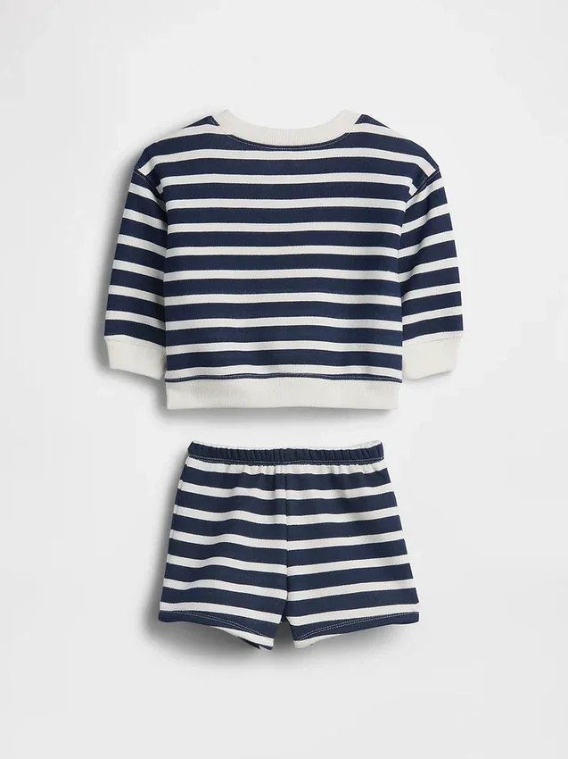Baby Vintagesoft Bear Stripe-sweatsett