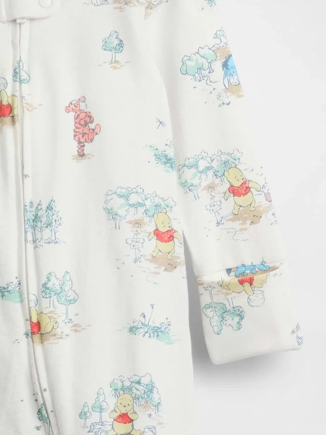 Baby Winnie the Pooh heldrakt med føtter i økologisk bomull