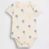 Babybody i økologisk bomull med mønster