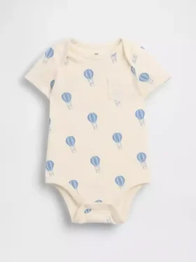 Babybody i økologisk bomull med mønster