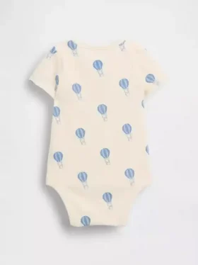 Babybody i økologisk bomull med mønster