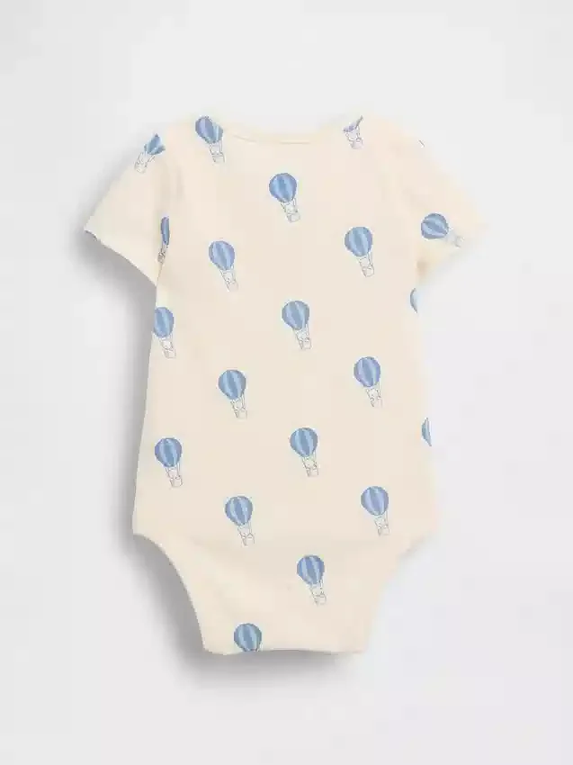 Babybody i økologisk bomull med mønster