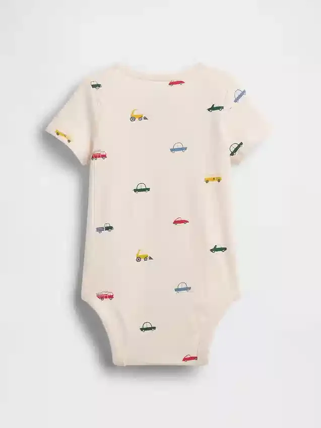 Babybody i økologisk bomull med mønster