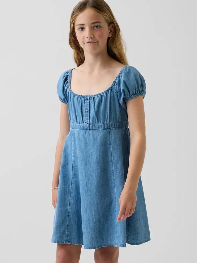 Babydoll-kjoler i denim for barn