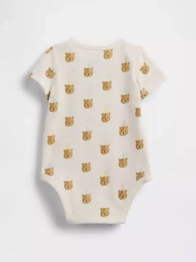 Babyens første favoritter: Body i økologisk bomull med Brannan Bear-motiv