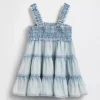 Babykjole i denim med lag på lag