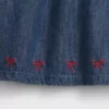 Babykjole i denim med volangkrage