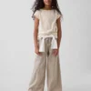 Baggy-bukser i twill for barn