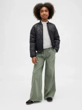 Baggy-bukser i twill for barn