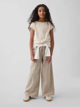 Baggy-bukser i twill for barn