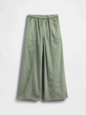 Baggy-bukser i twill for barn