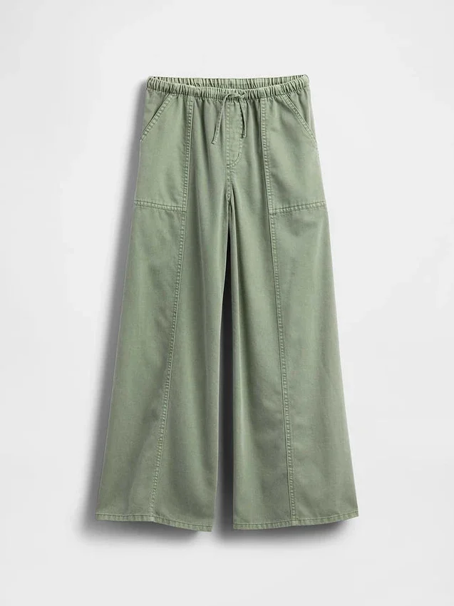 Baggy-bukser i twill for barn