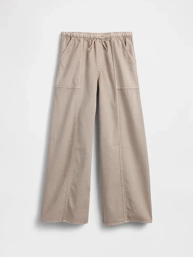 Baggy-bukser i twill for barn