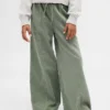 Baggy-bukser i twill for barn