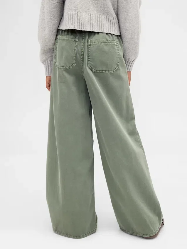 Baggy-bukser i twill for barn