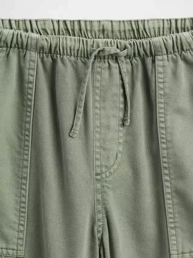 Baggy-bukser i twill for barn