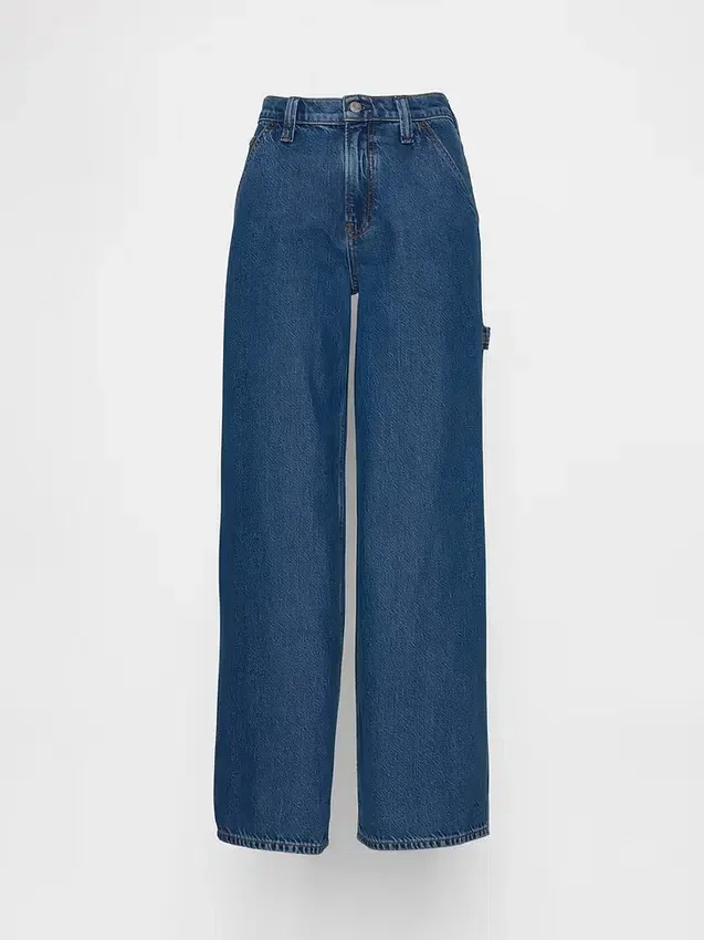 Baggy-bukser i ultramyk denim med middels høy midje