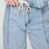 Baggy-bukser i ultramyk denim med middels høy midje