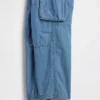 Baggy cargo-joggebukser i denim for barn