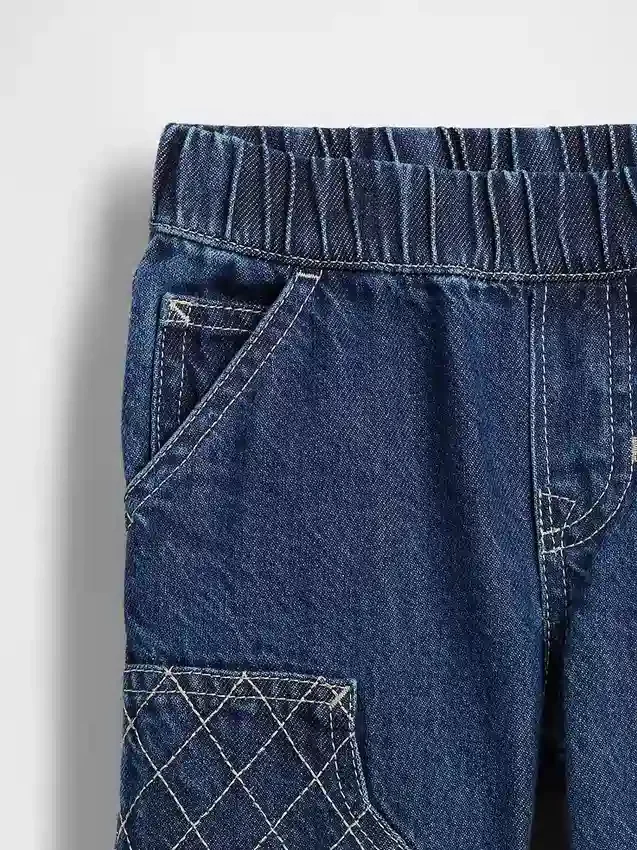 Baggy Carpenter-jeans med elastisk linning for Baby og Småbarn