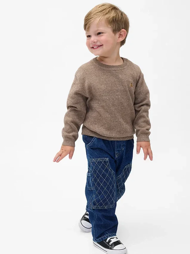 Baggy Carpenter-jeans med elastisk linning for Baby og Småbarn