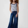 Baggy-Jeans for barn med lav midje og frontpanel