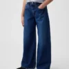 Baggy-Jeans for barn med lav midje og frontpanel