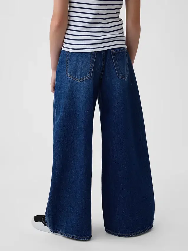 Baggy-Jeans for barn med lav midje og frontpanel