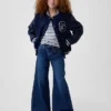 Baggy-Jeans for barn med lav midje og frontpanel