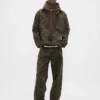 Baggy-Jeans i blomstret kanvas