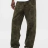 Baggy-Jeans i blomstret kanvas