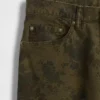 Baggy-Jeans i blomstret kanvas