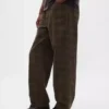 Baggy-Jeans i rutete kanvas