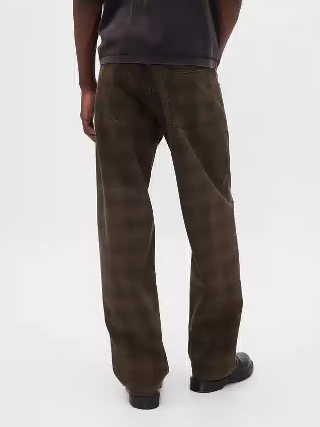 Baggy-Jeans i rutete kanvas