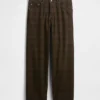 Baggy-Jeans i rutete kanvas