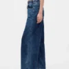 Baggy-Jeans i strikket denim med middels høy midje