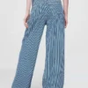 Baggy-Jeans i ultramyk denim med striper og middels høy midje