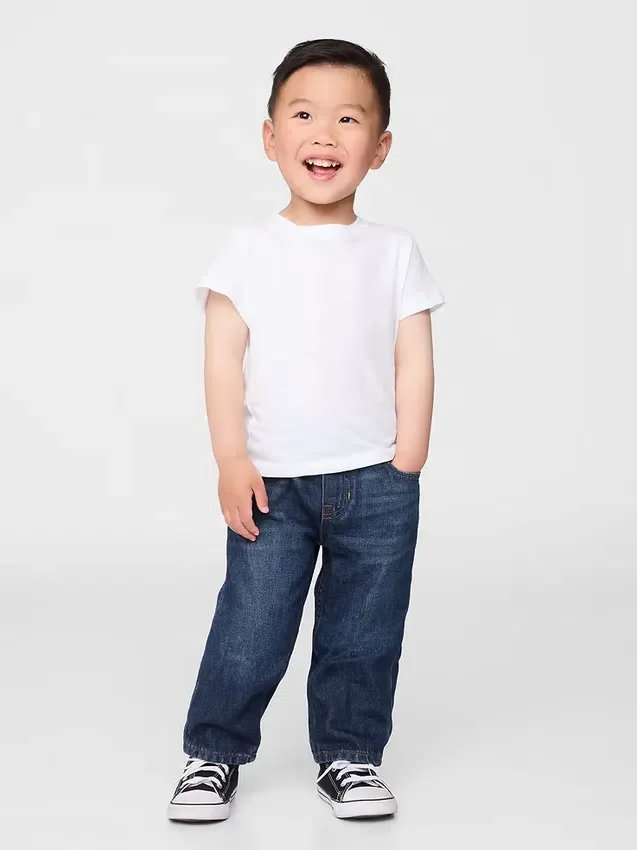 Baggy-jeans med elastisk linning for Baby og Småbarn