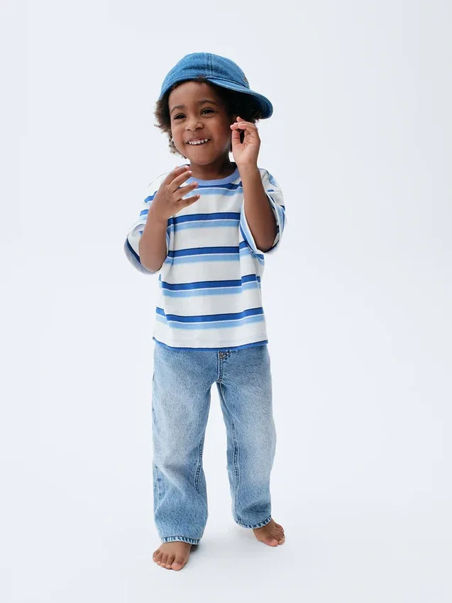Baggy-jeans med elastisk linning for Baby og Småbarn