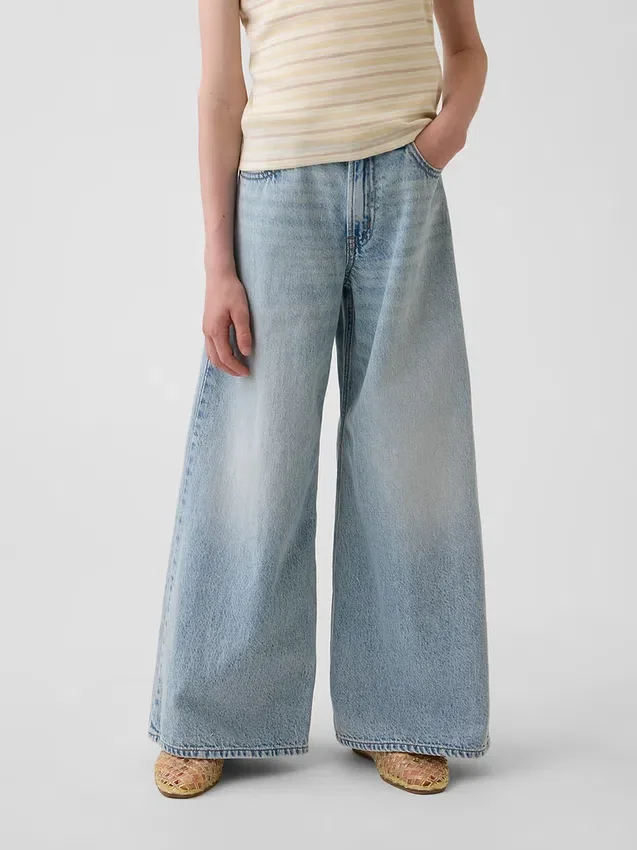 Baggy-Jeans med lav midje for barn