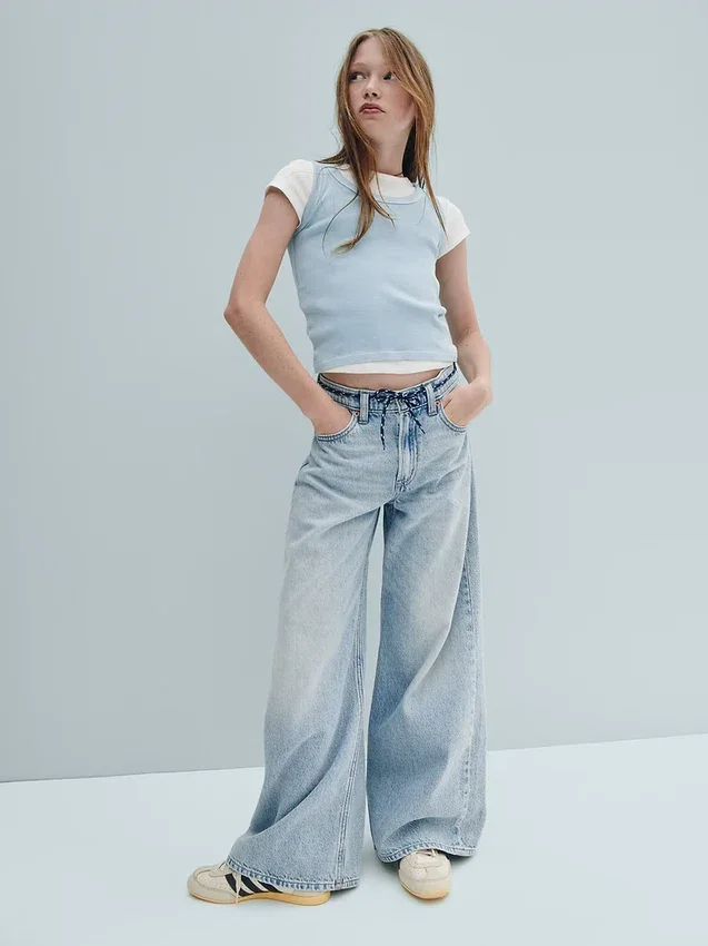 Baggy-Jeans med lav midje for barn