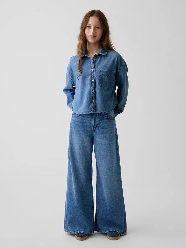 Baggy-Jeans med lav midje for barn