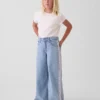 Baggy-Jeans med lav midje og blonderkant for barn