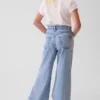 Baggy-Jeans med lav midje og blonderkant for barn