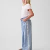Baggy-Jeans med lav midje og blonderkant for barn